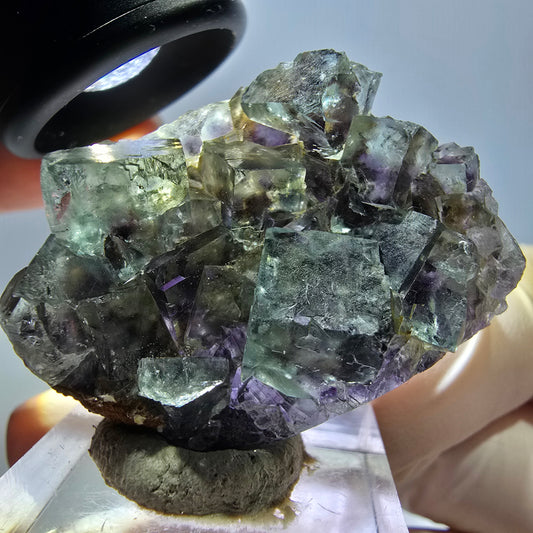 Phantom Fluorit Würfel Stufe, lila grün Okorusu, Namibia 40*30*14mm