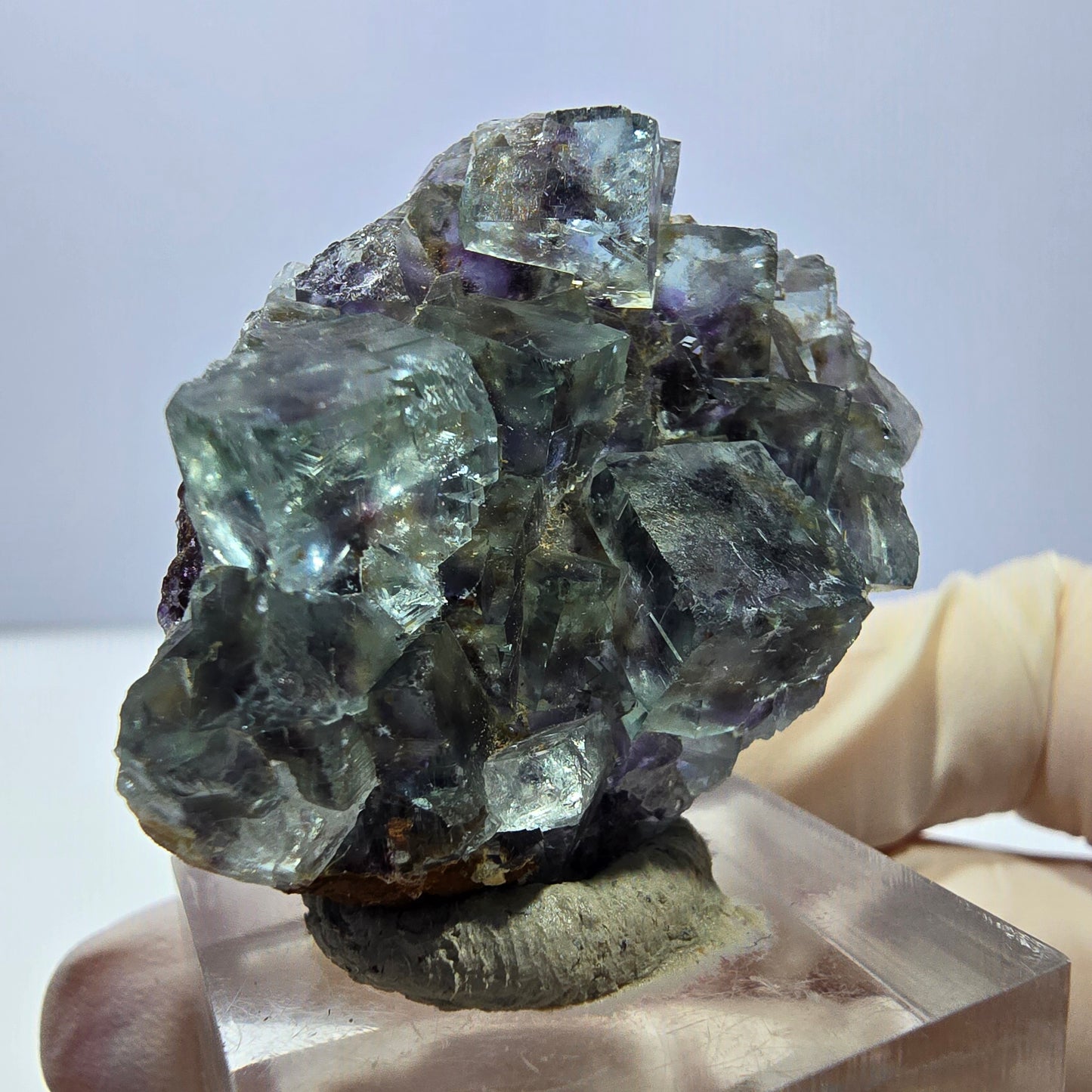 Phantom Fluorit Würfel Stufe, lila grün Okorusu, Namibia 40*30*14mm