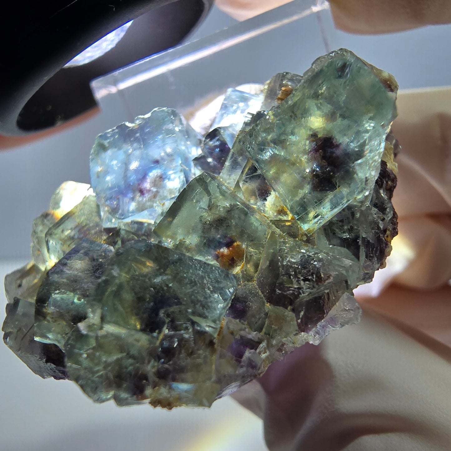 Phantom Fluorit Würfel Stufe, lila grün Okorusu, Namibia 40*30*14mm