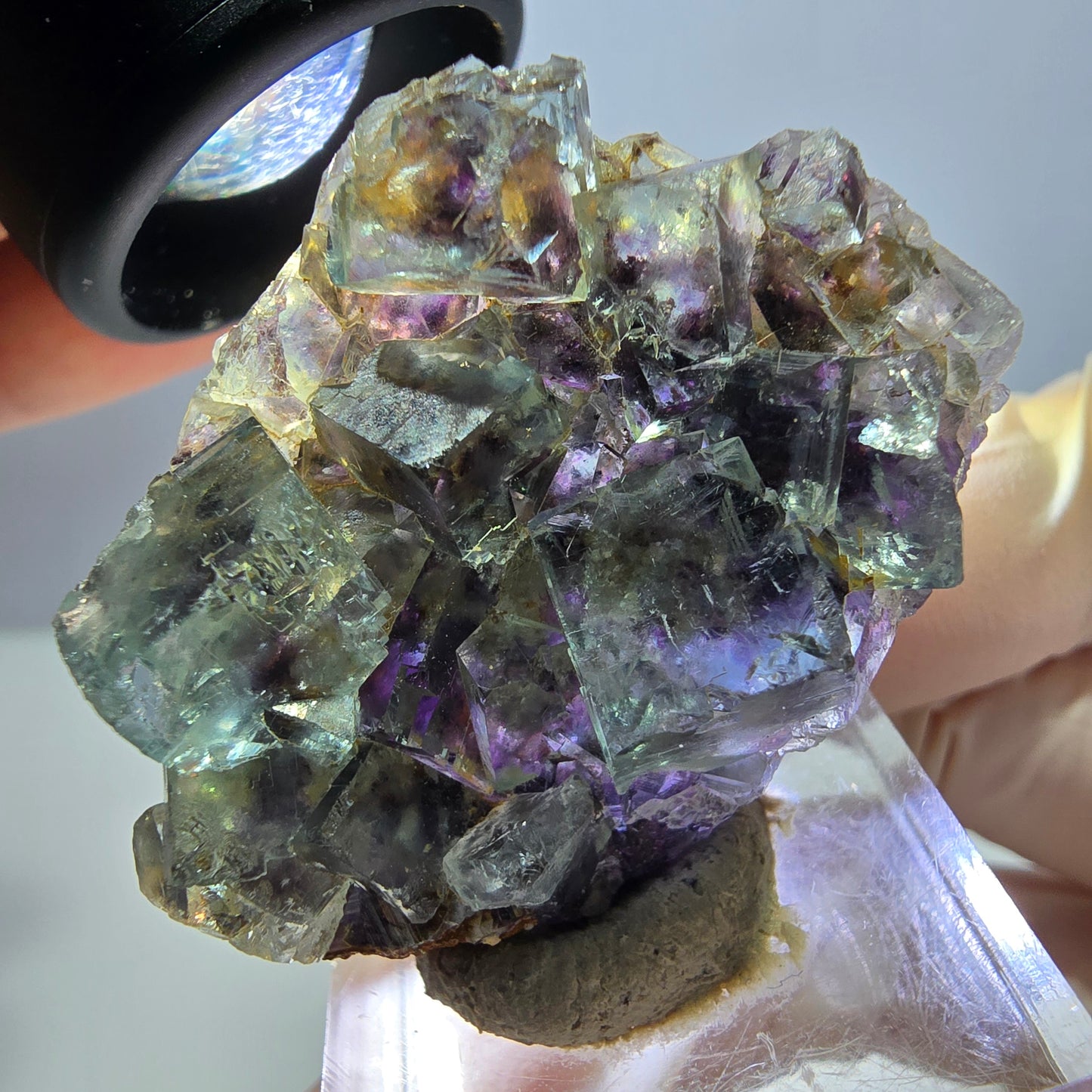 Phantom Fluorit Würfel Stufe, lila grün Okorusu, Namibia 40*30*14mm