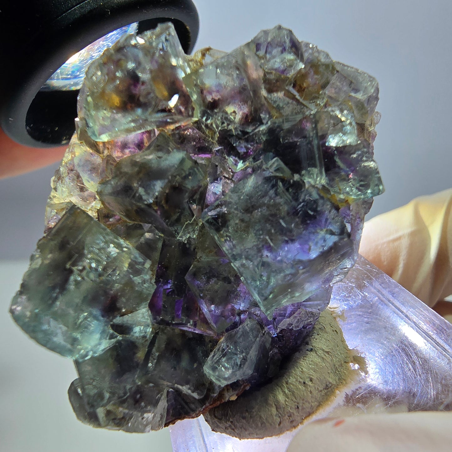 Phantom Fluorit Würfel Stufe, lila grün Okorusu, Namibia 40*30*14mm