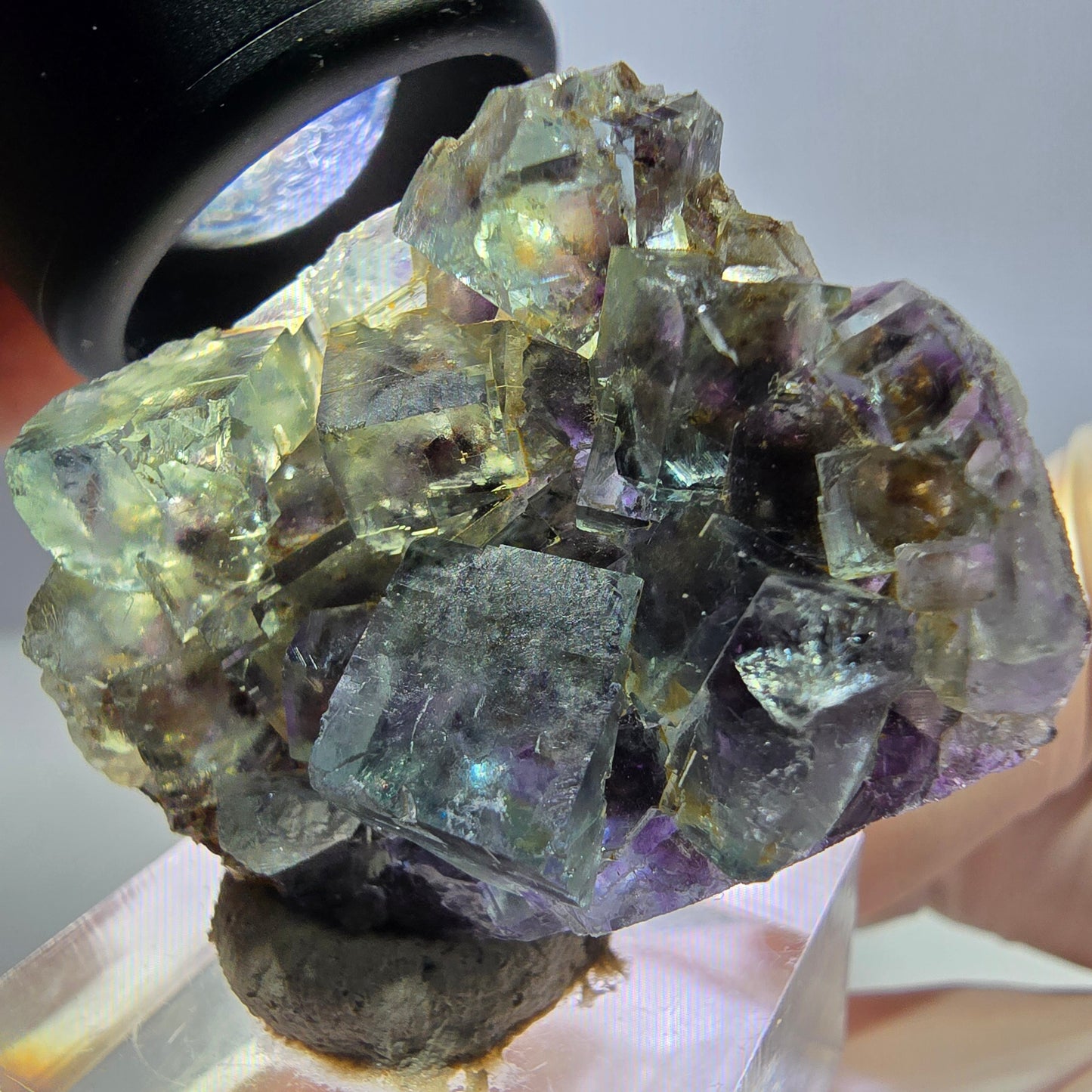 Phantom Fluorit Würfel Stufe, lila grün Okorusu, Namibia 40*30*14mm