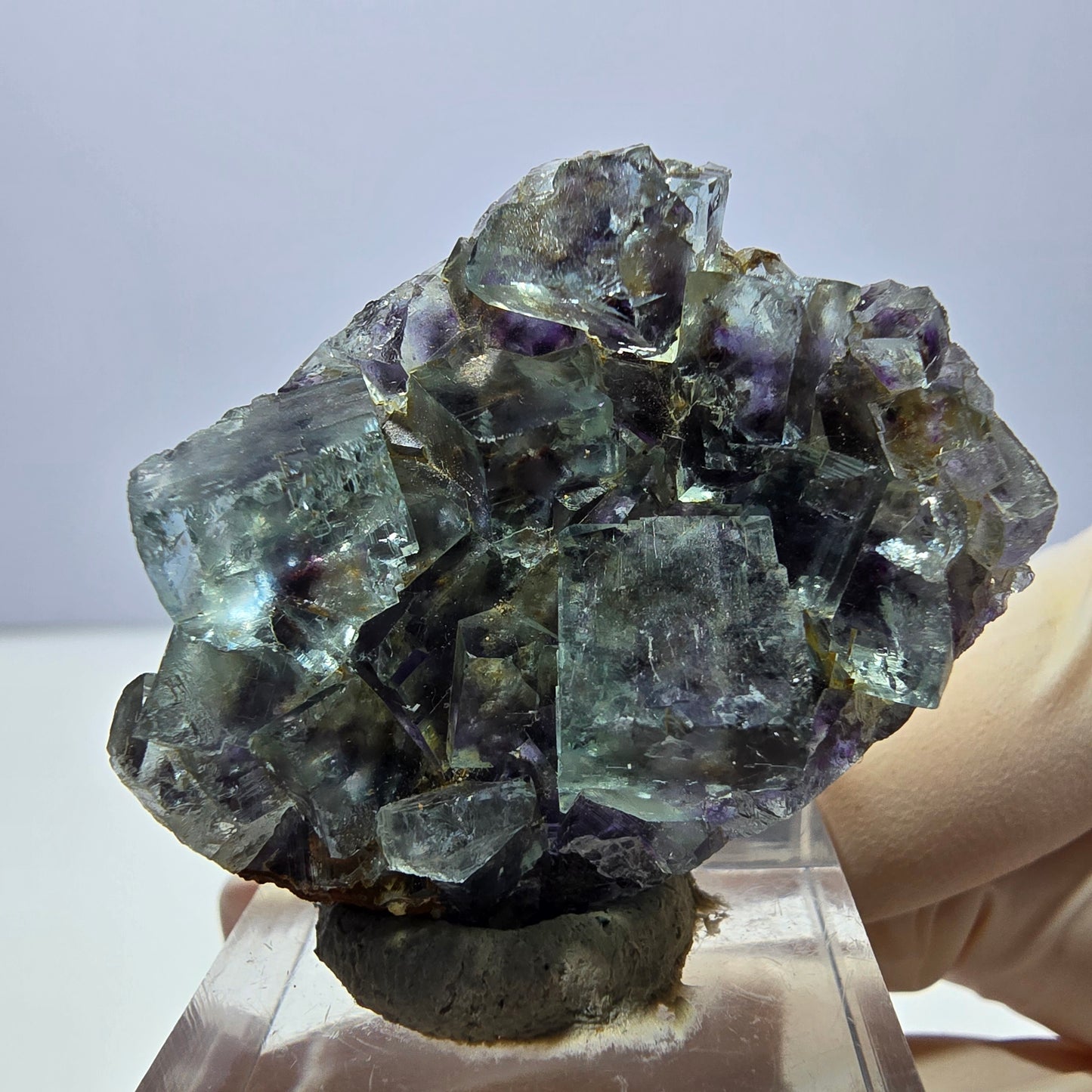 Phantom Fluorit Würfel Stufe, lila grün Okorusu, Namibia 40*30*14mm