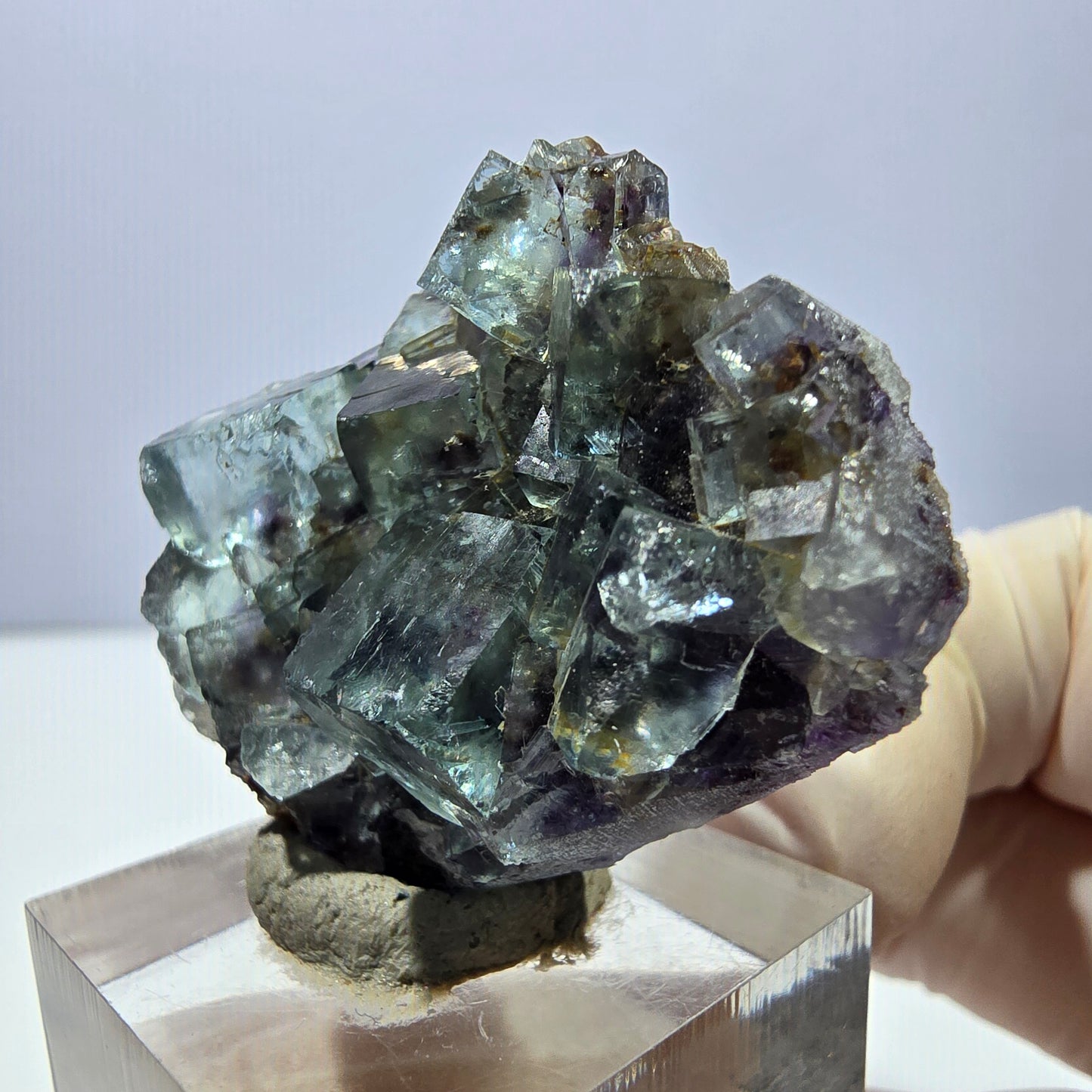 Phantom Fluorit Würfel Stufe, lila grün Okorusu, Namibia 40*30*14mm