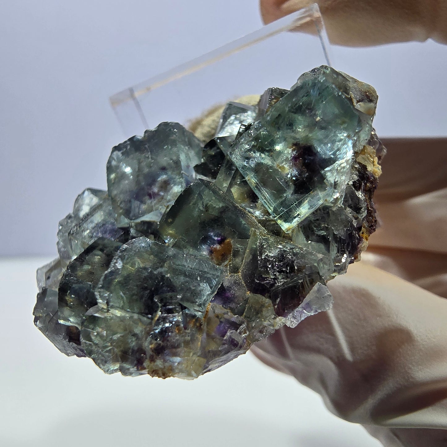 Phantom Fluorit Würfel Stufe, lila grün Okorusu, Namibia 40*30*14mm