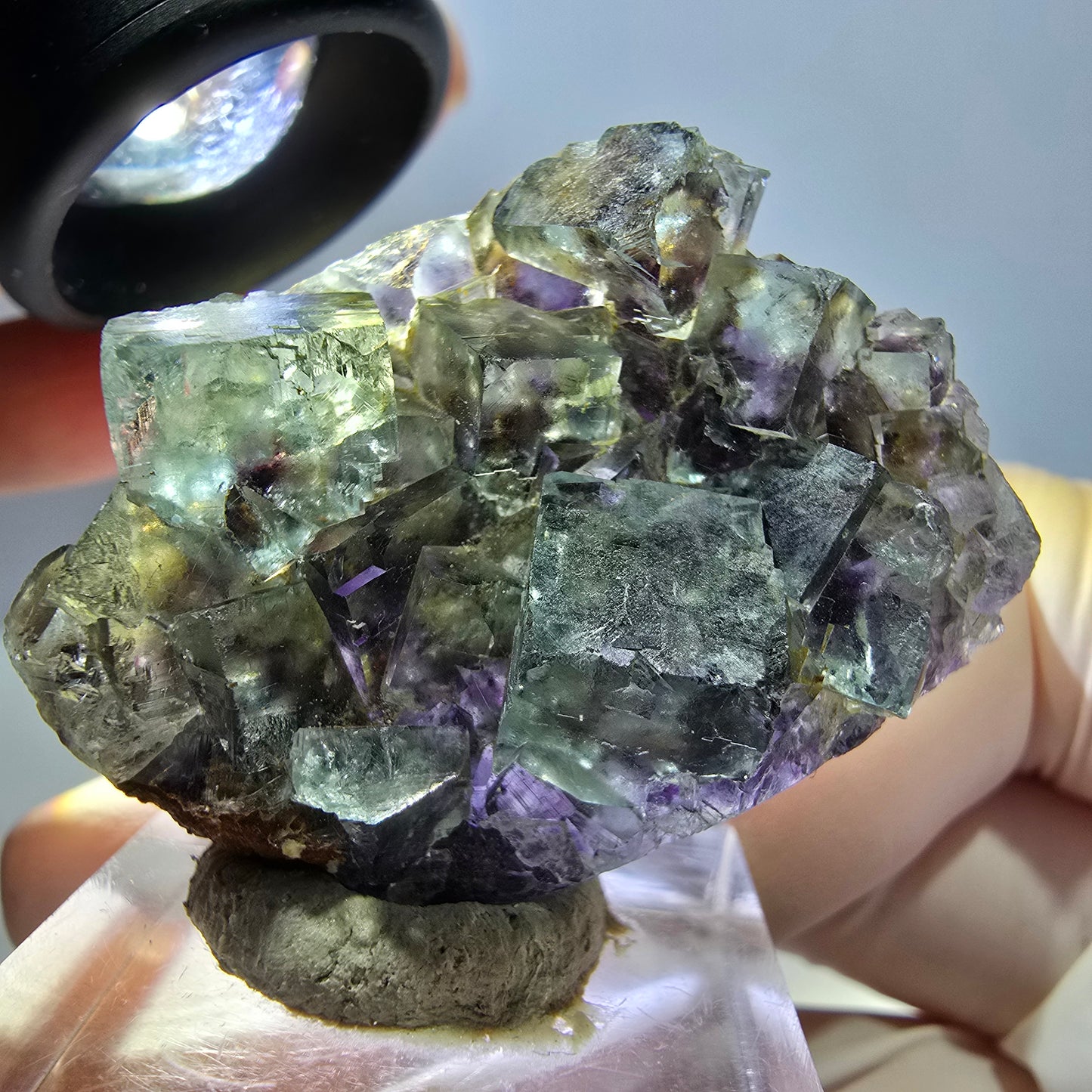 Phantom Fluorit Würfel Stufe, lila grün Okorusu, Namibia 40*30*14mm