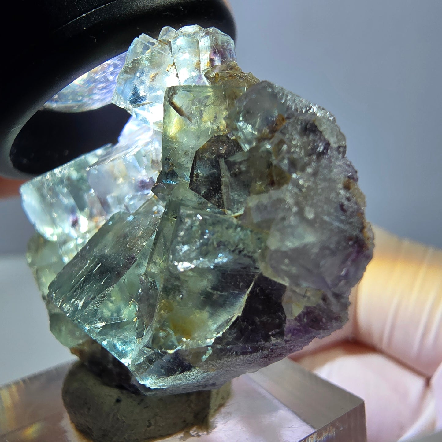 Phantom Fluorit Würfel Stufe, lila grün Okorusu, Namibia 40*30*14mm