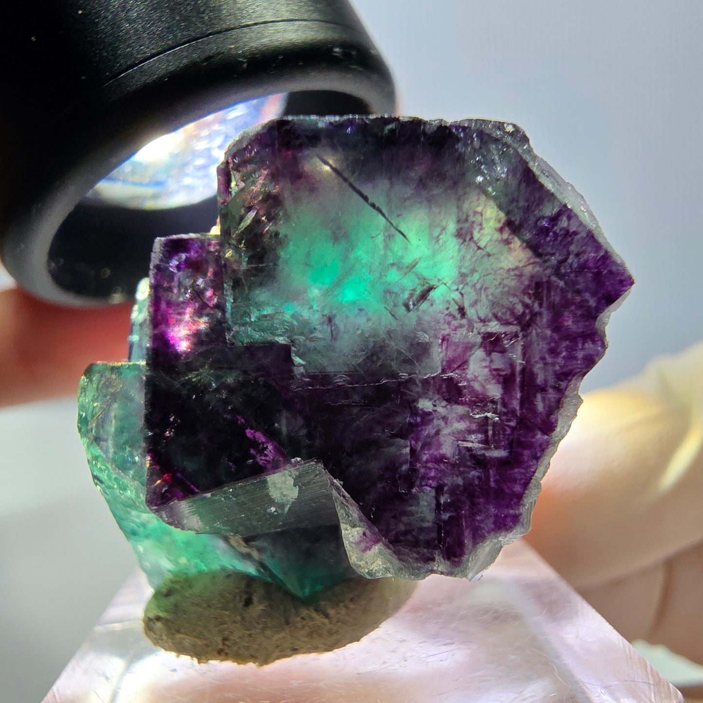 Phantom Fluorit Würfel Stufe, lila grün Okorusu, Namibia 36*22*16mm