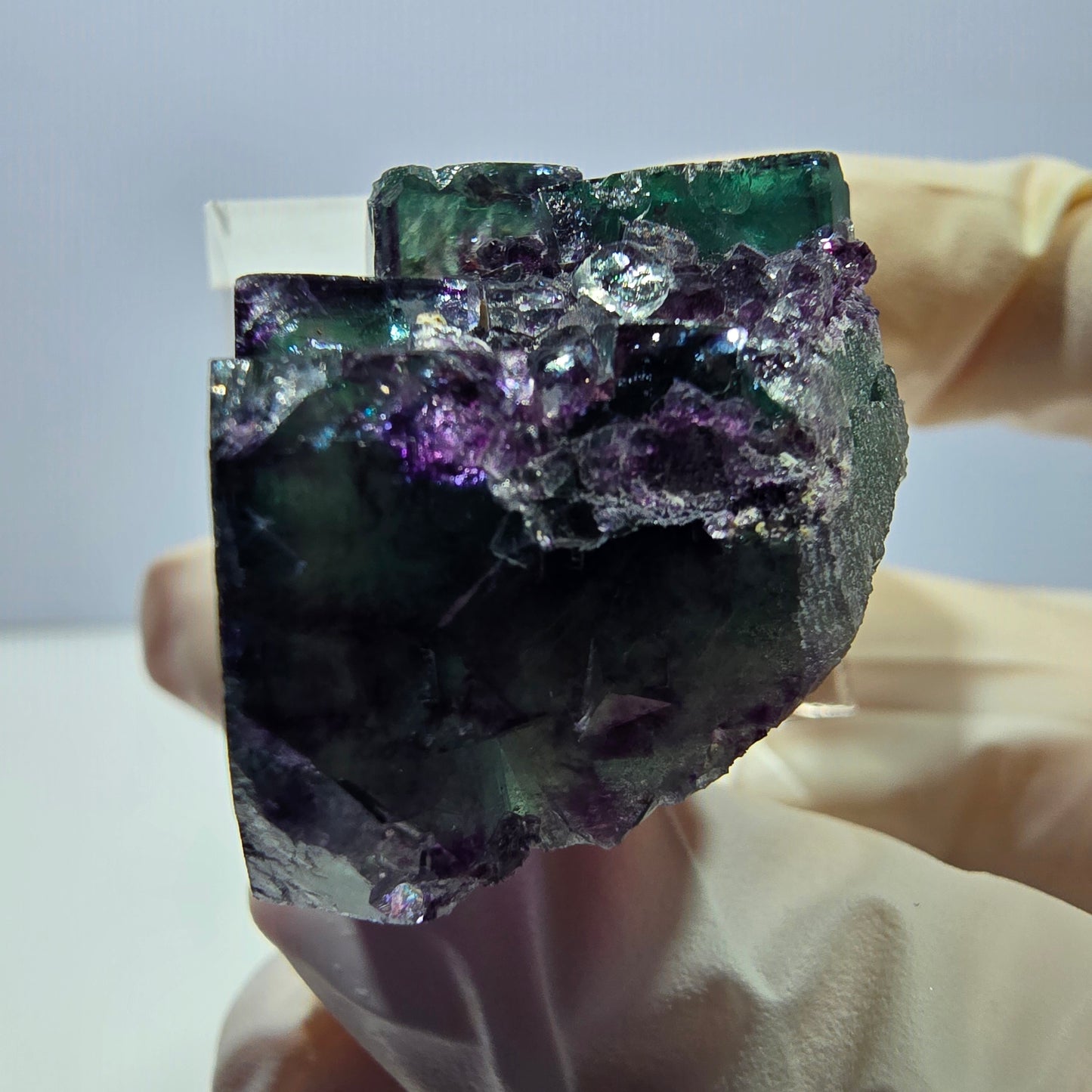 Phantom Fluorit Würfel Stufe, lila grün Okorusu, Namibia 36*22*16mm