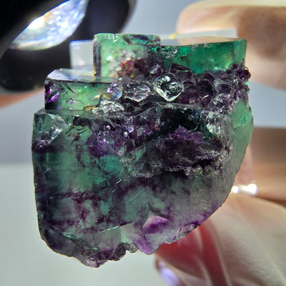 Phantom Fluorit Würfel Stufe, lila grün Okorusu, Namibia 36*22*16mm