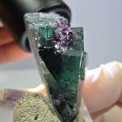 Phantom Fluorit Würfel Stufe, lila grün Okorusu, Namibia 36*22*16mm