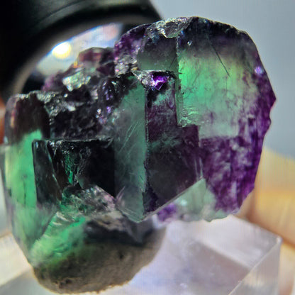 Phantom Fluorit Würfel Stufe, lila grün Okorusu, Namibia 36*22*16mm