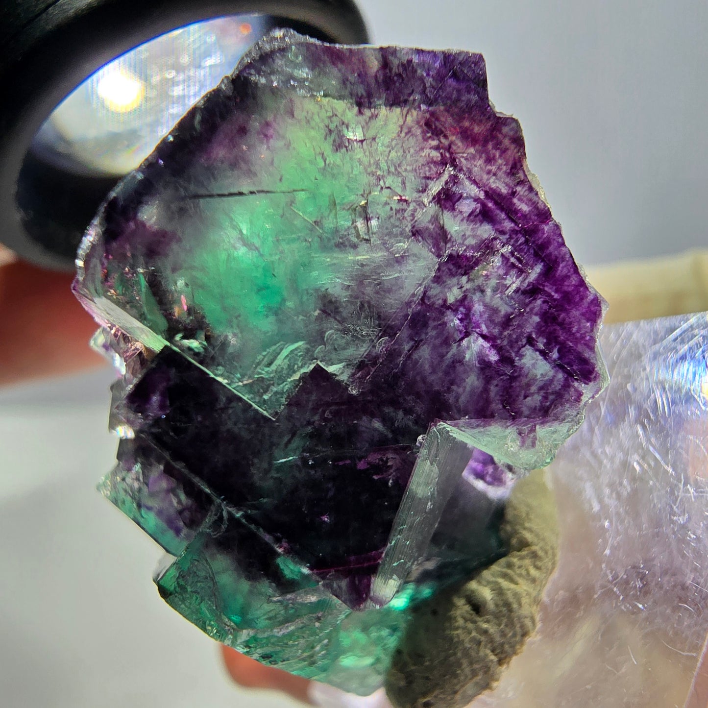 Phantom Fluorit Würfel Stufe, lila grün Okorusu, Namibia 36*22*16mm
