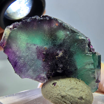 Phantom Fluorit Würfel Stufe, lila grün Okorusu, Namibia 36*22*16mm