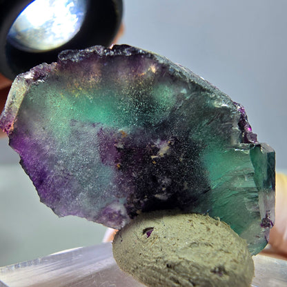 Phantom Fluorit Würfel Stufe, lila grün Okorusu, Namibia 36*22*16mm