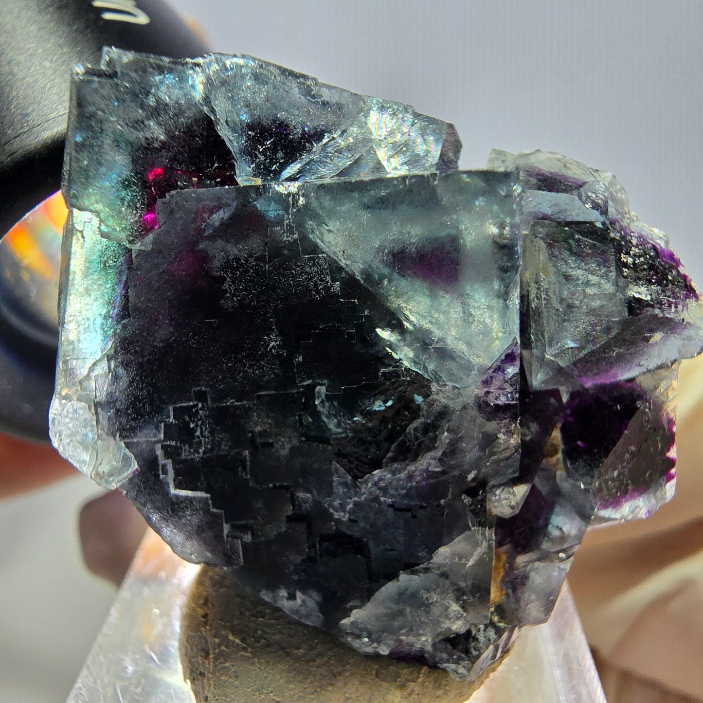 Phantom Fluorit Würfel Stufe, lila grün Okorusu, Namibia 38*28*15mm
