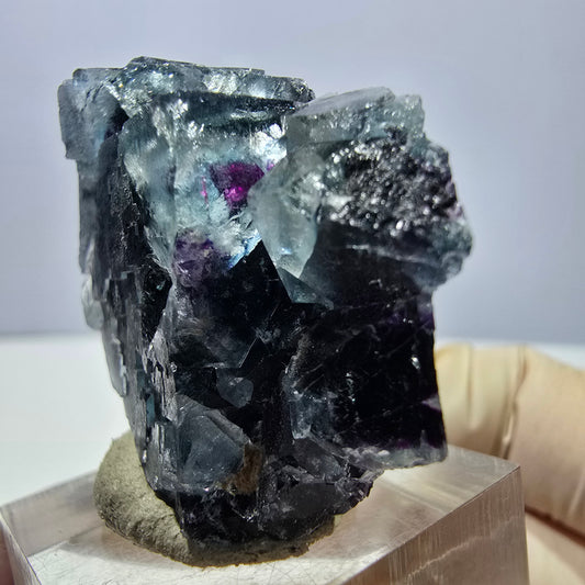 Phantom Fluorit Würfel Stufe, lila grün Okorusu, Namibia 38*28*15mm