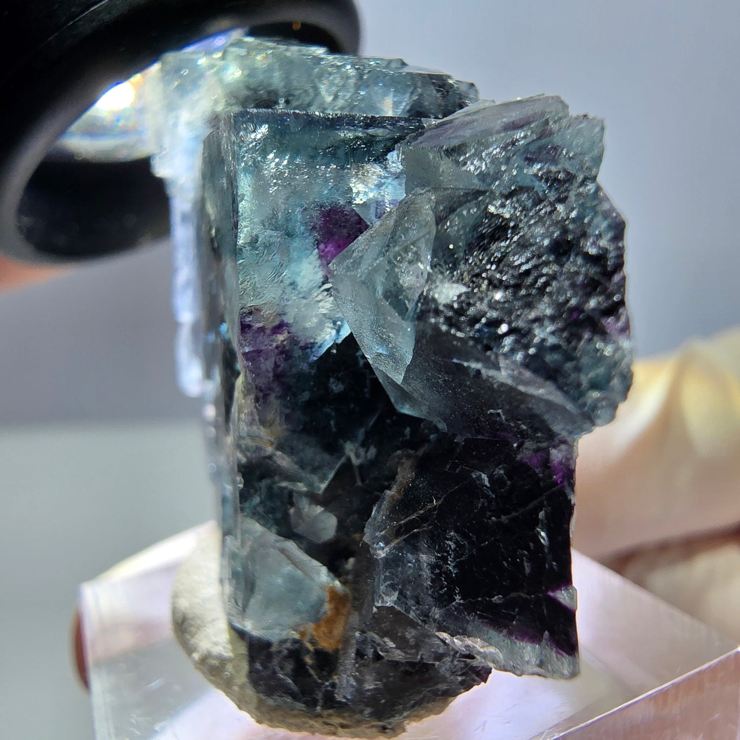 Phantom Fluorit Würfel Stufe, lila grün Okorusu, Namibia 38*28*15mm