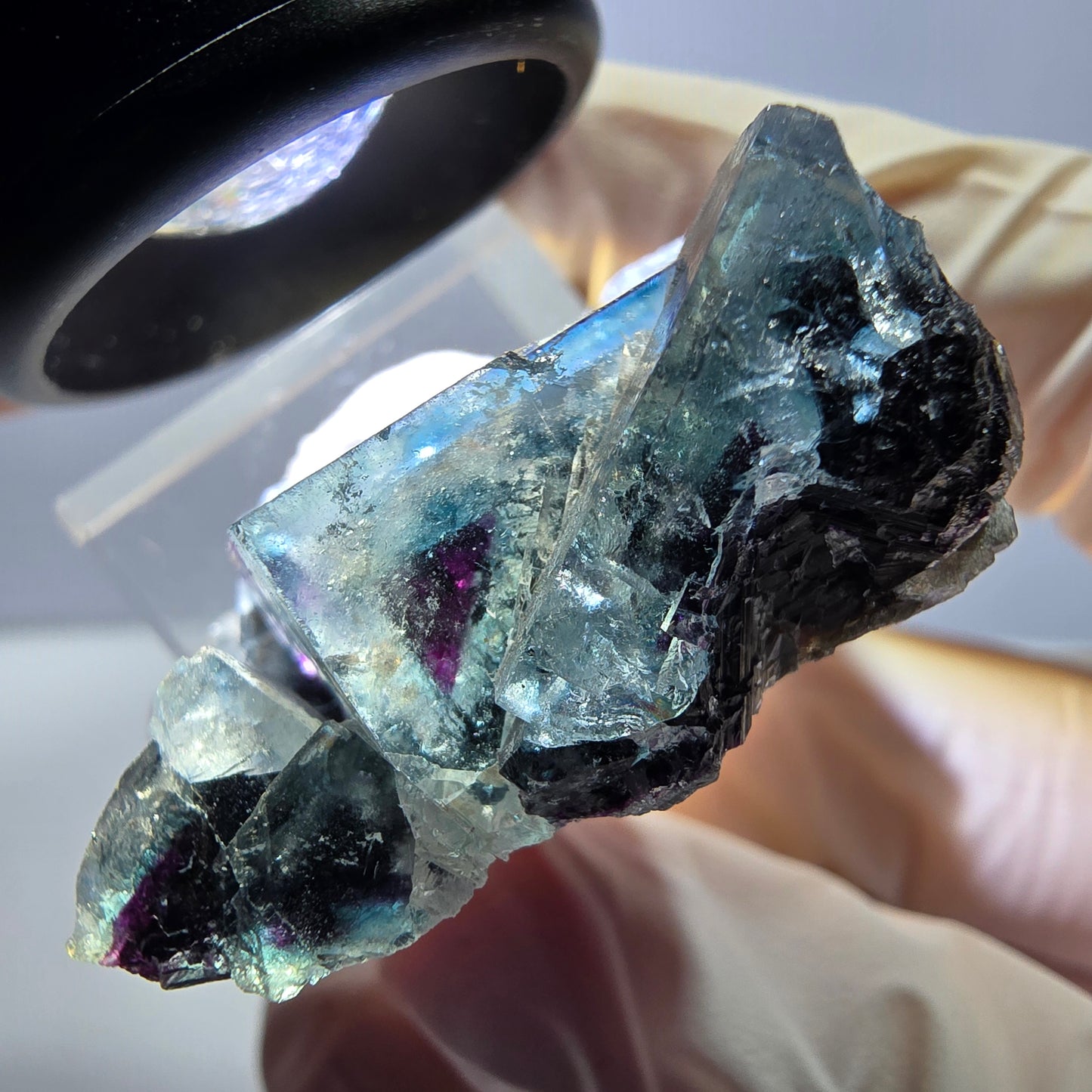 Phantom Fluorit Würfel Stufe, lila grün Okorusu, Namibia 38*28*15mm
