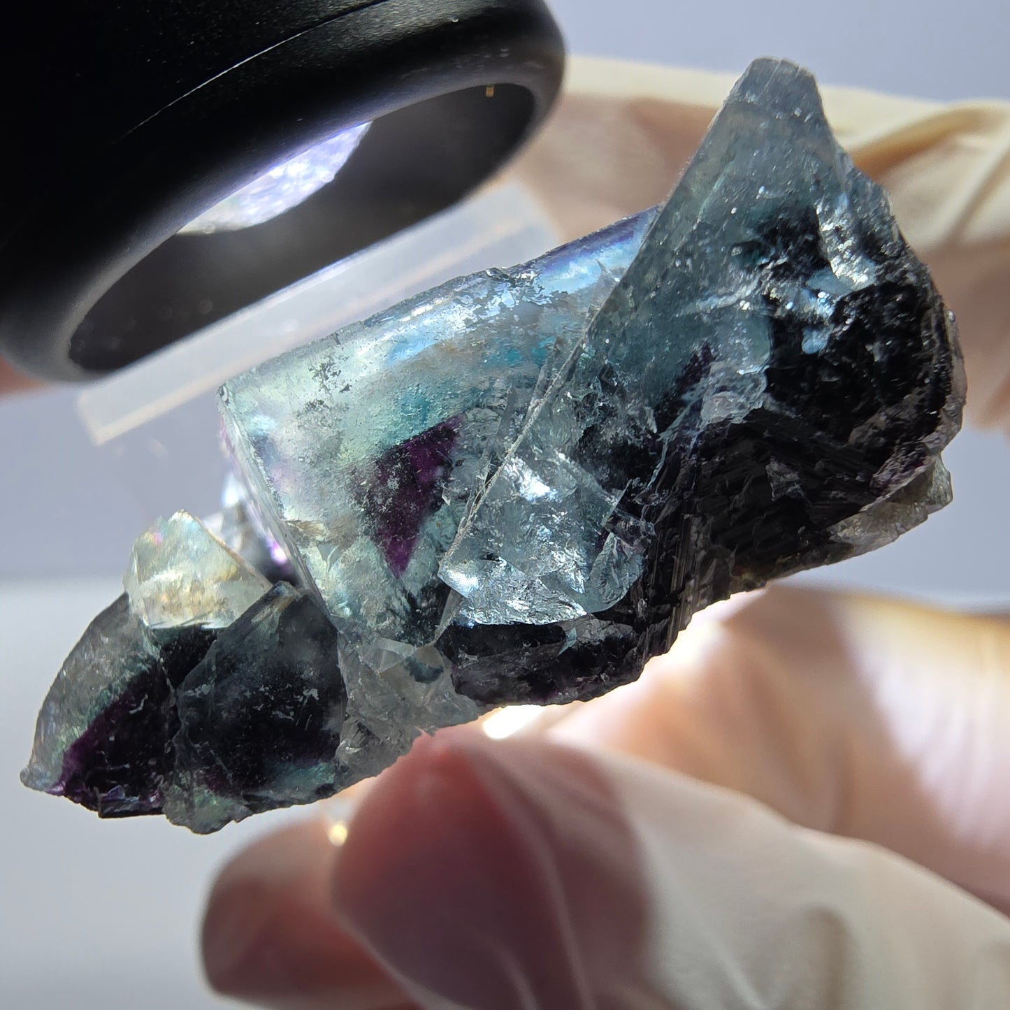 Phantom Fluorit Würfel Stufe, lila grün Okorusu, Namibia 38*28*15mm