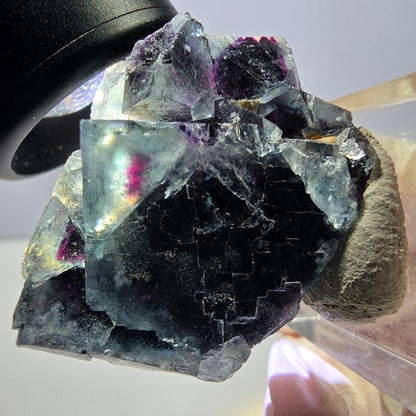 Phantom Fluorit Würfel Stufe, lila grün Okorusu, Namibia 38*28*15mm