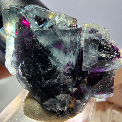 Phantom Fluorit Würfel Stufe, lila grün Okorusu, Namibia 38*28*15mm