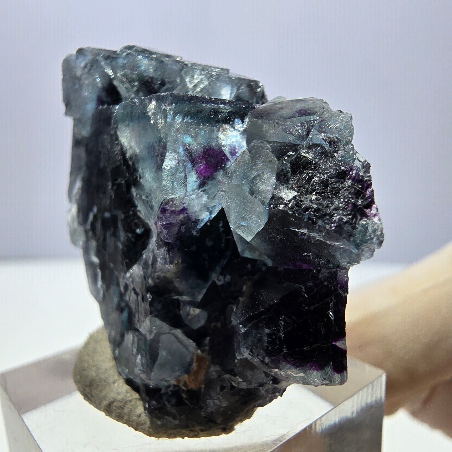 Phantom Fluorit Würfel Stufe, lila grün Okorusu, Namibia 38*28*15mm