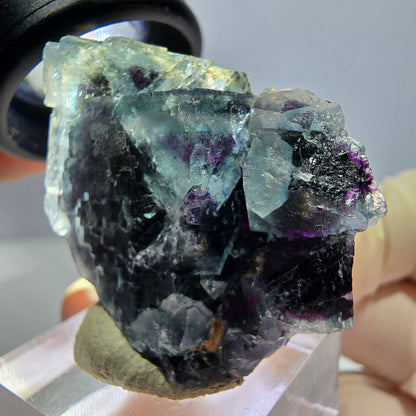 Phantom Fluorit Würfel Stufe, lila grün Okorusu, Namibia 38*28*15mm