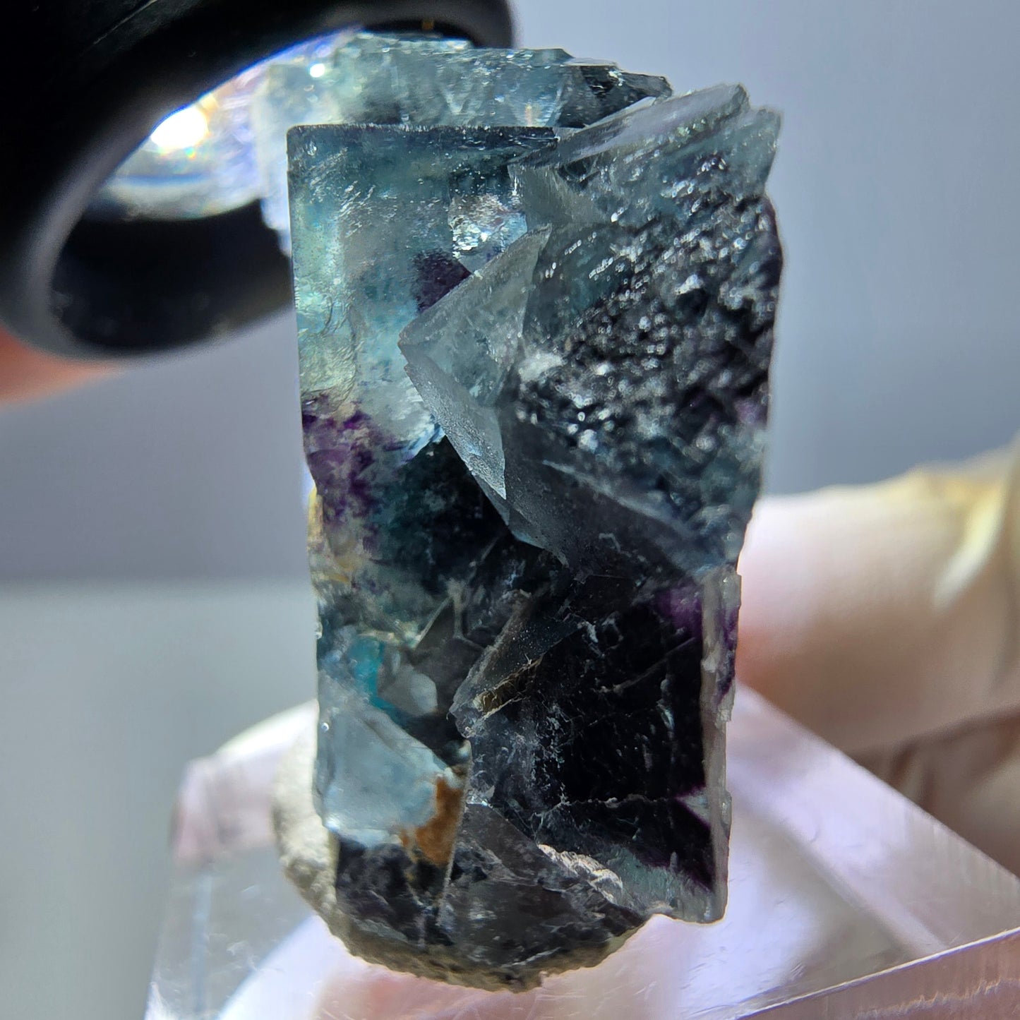 Phantom Fluorit Würfel Stufe, lila grün Okorusu, Namibia 38*28*15mm