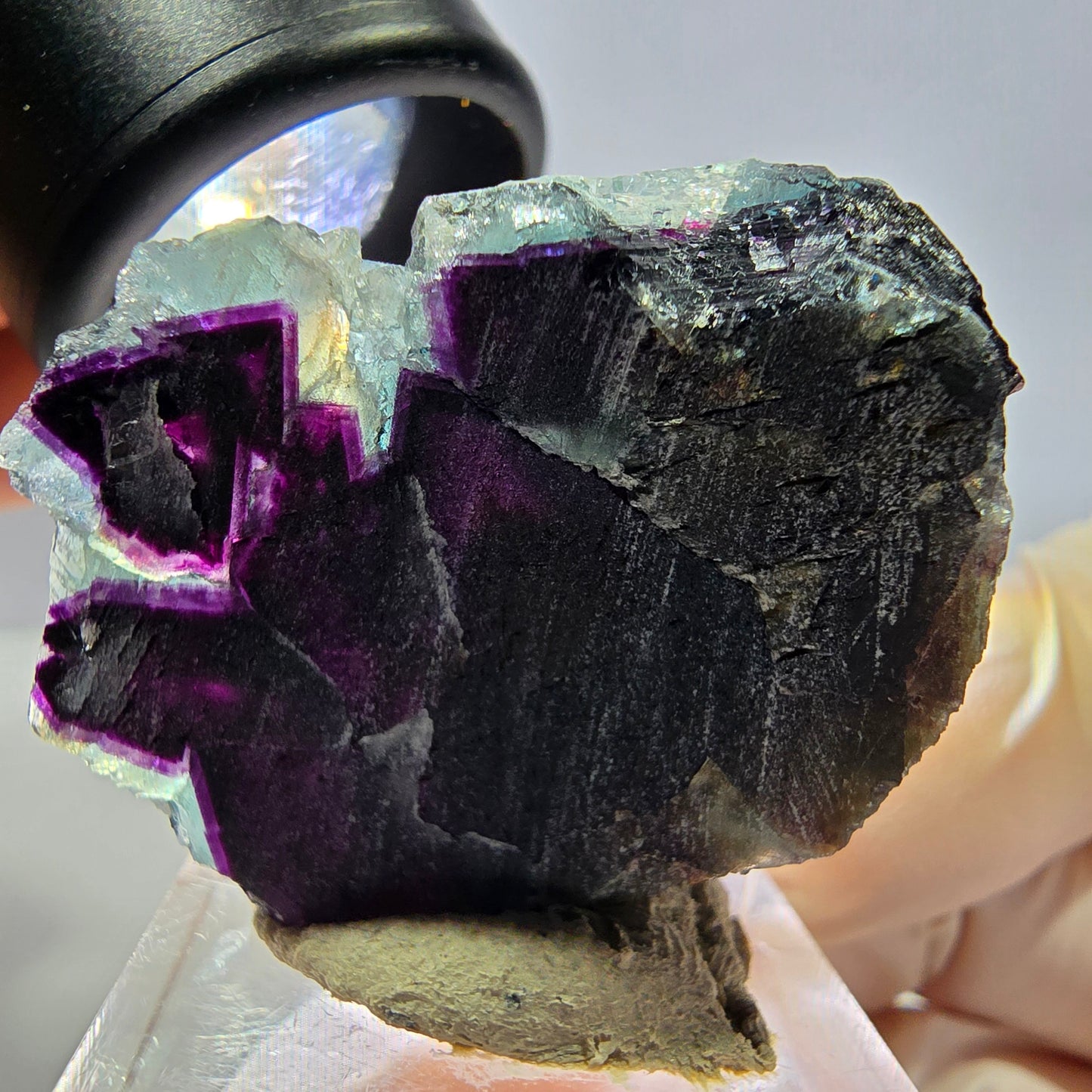 Phantom Fluorit Würfel Stufe, lila grün Okorusu, Namibia 38*28*15mm