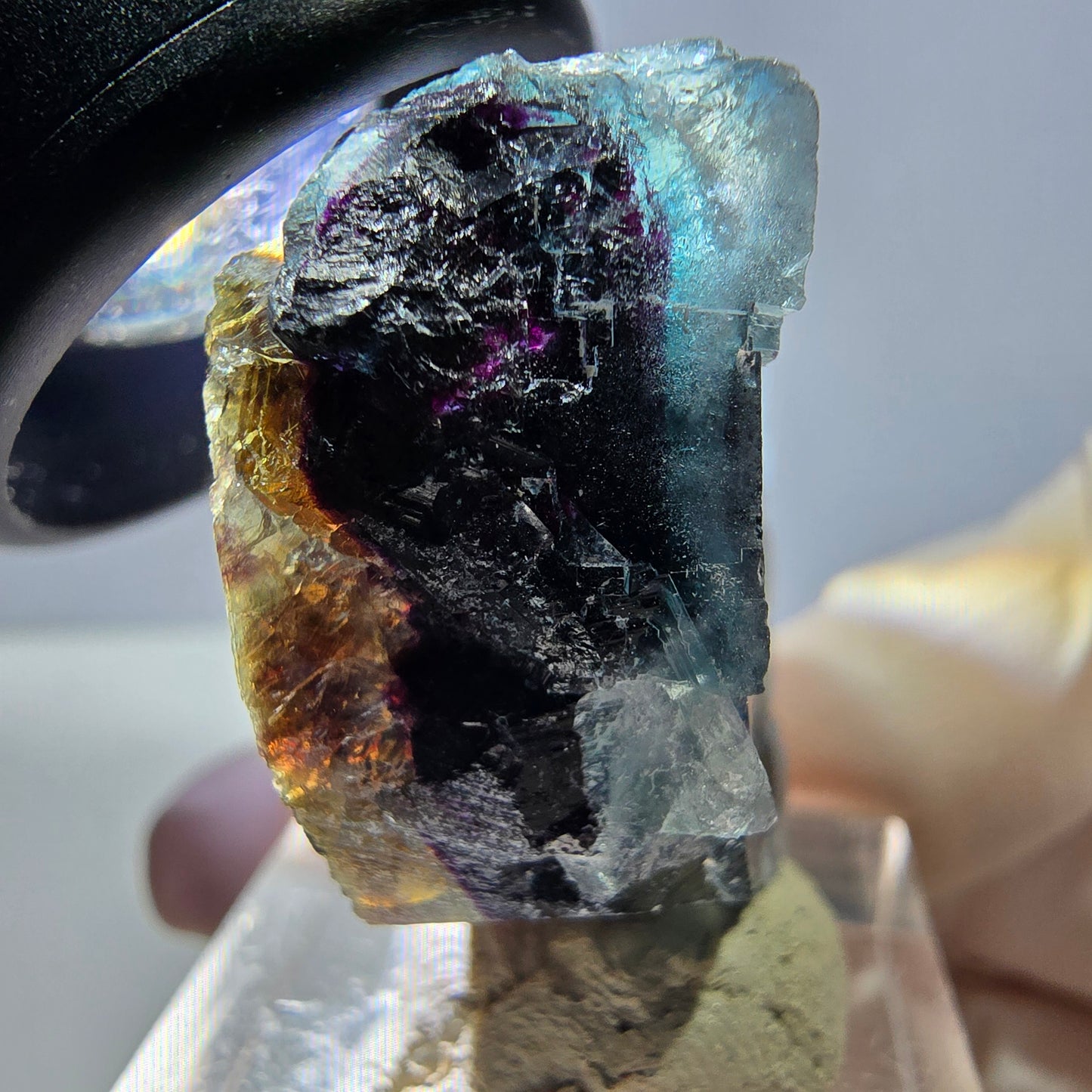 Phantom Fluorit Würfel Stufe, lila grün Okorusu, Namibia 38*28*15mm