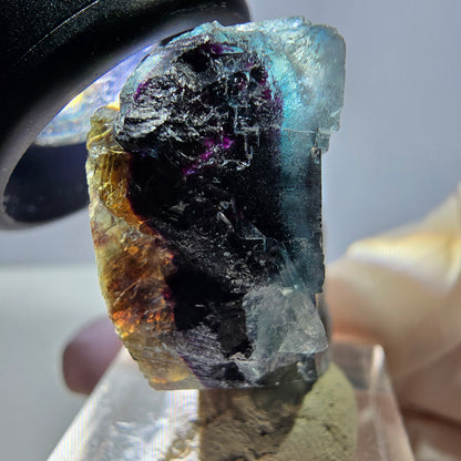 Phantom Fluorit Würfel Stufe, lila grün Okorusu, Namibia 38*28*15mm