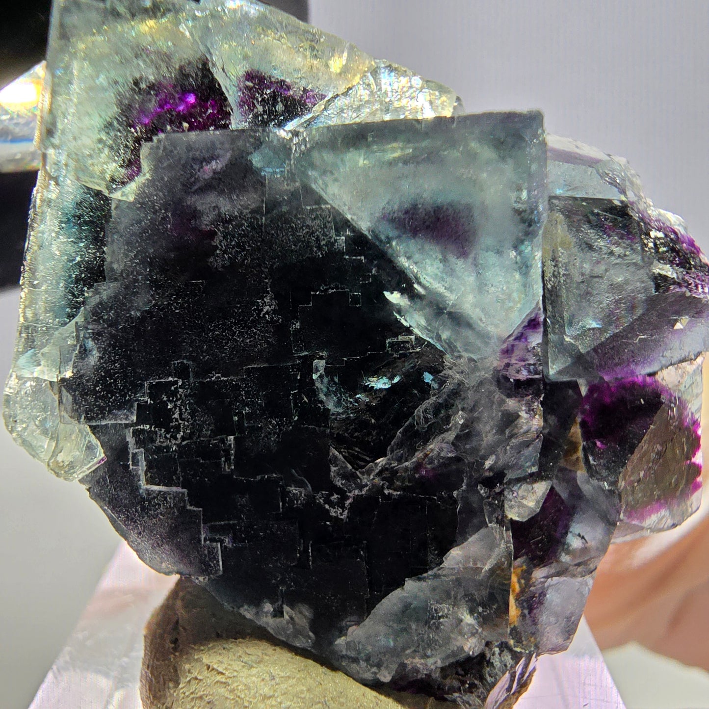 Phantom Fluorit Würfel Stufe, lila grün Okorusu, Namibia 38*28*15mm