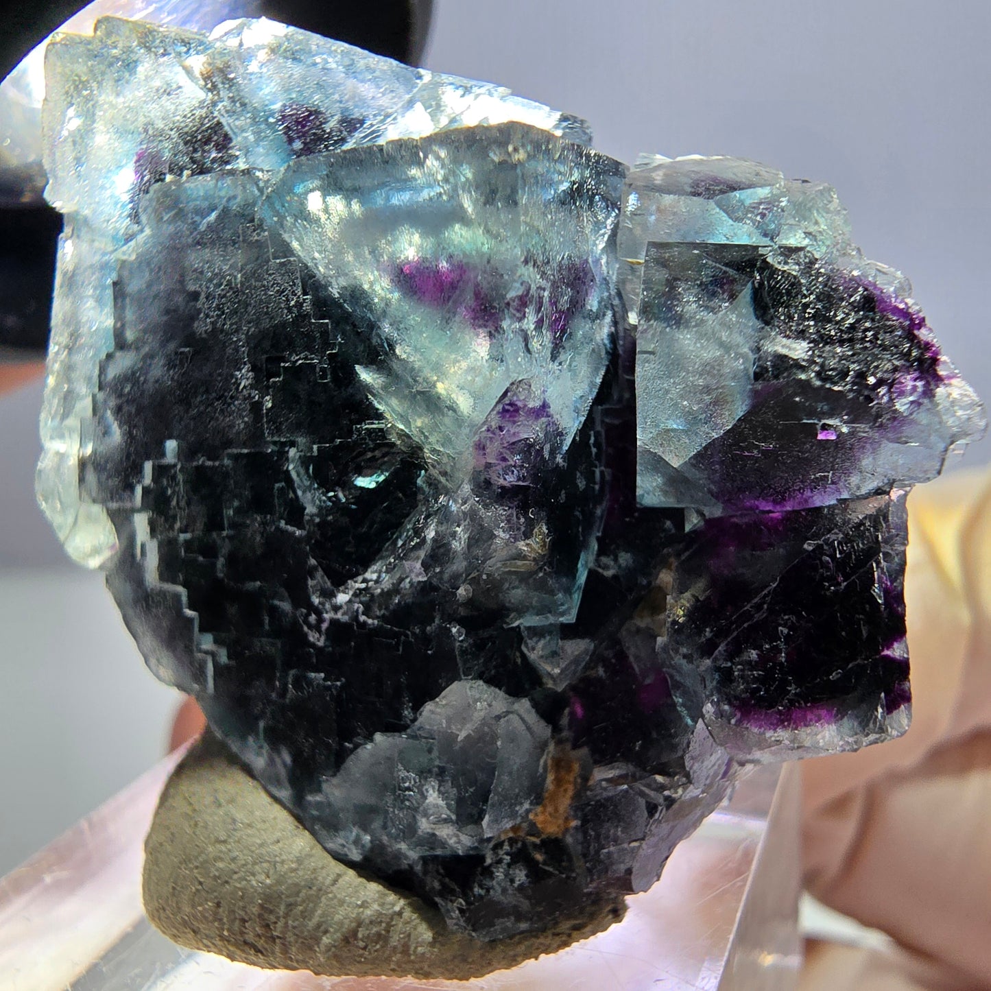 Phantom Fluorit Würfel Stufe, lila grün Okorusu, Namibia 38*28*15mm