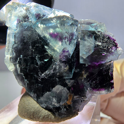 Phantom Fluorit Würfel Stufe, lila grün Okorusu, Namibia 38*28*15mm