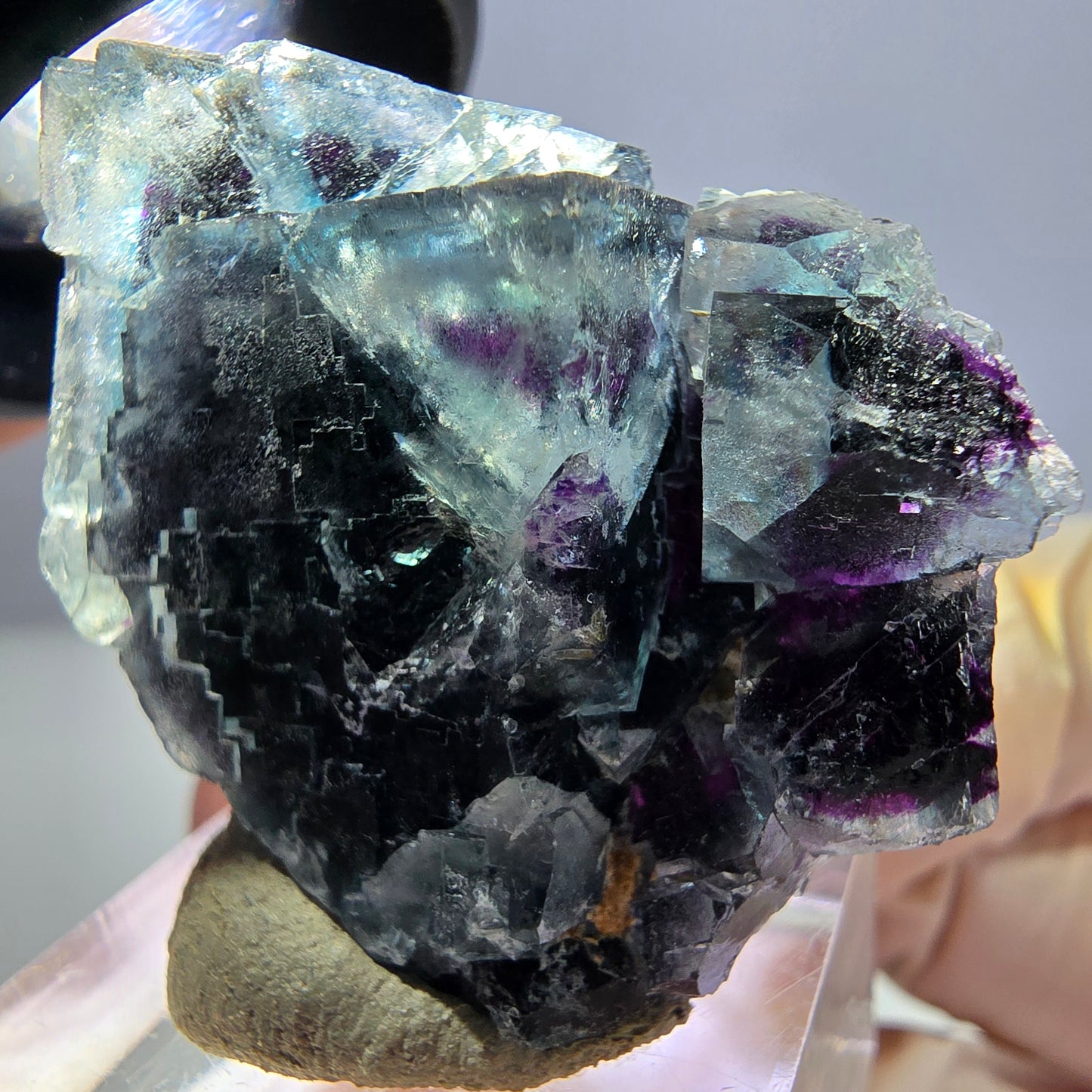 Phantom Fluorit Würfel Stufe, lila grün Okorusu, Namibia 38*28*15mm