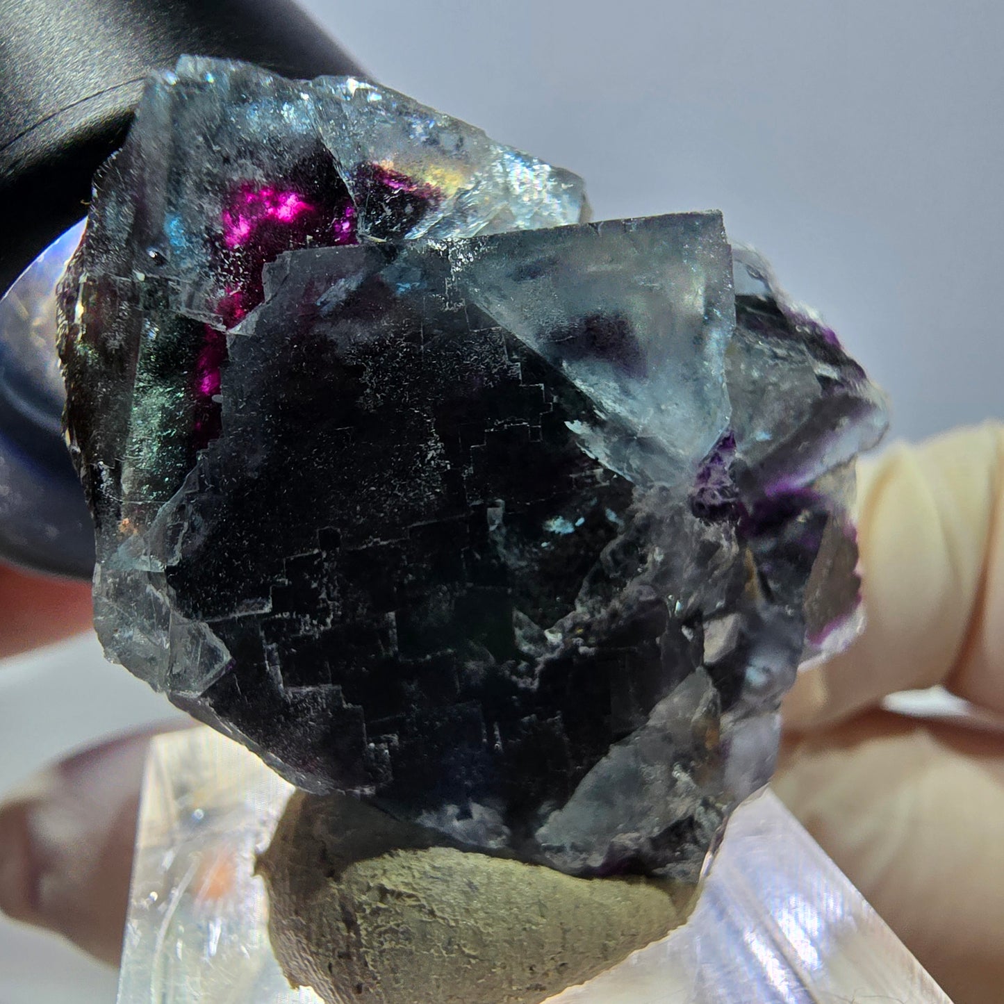 Phantom Fluorit Würfel Stufe, lila grün Okorusu, Namibia 38*28*15mm