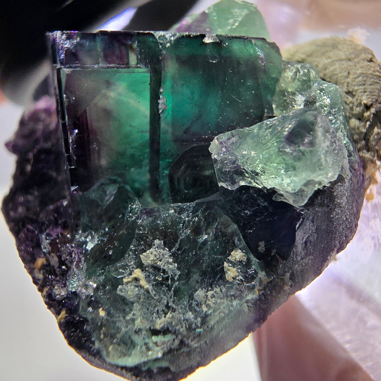 Phantom Fluorit Würfel Stufe, lila grün Okorusu, Namibia 31*26*18mm