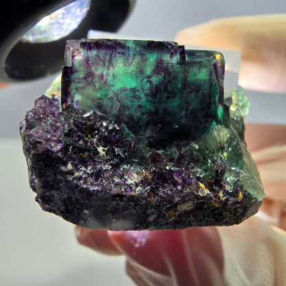 Phantom Fluorit Würfel Stufe, lila grün Okorusu, Namibia 31*26*18mm