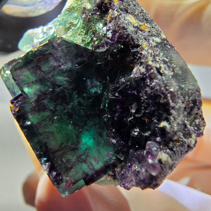 Phantom Fluorit Würfel Stufe, lila grün Okorusu, Namibia 31*26*18mm