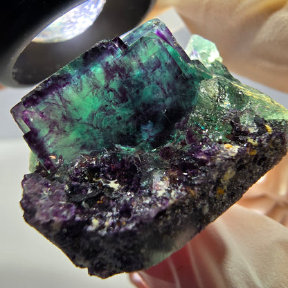 Phantom Fluorit Würfel Stufe, lila grün Okorusu, Namibia 31*26*18mm