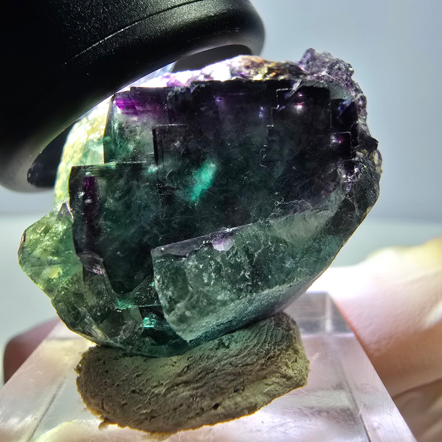 Phantom Fluorit Würfel Stufe, lila grün Okorusu, Namibia 31*26*18mm
