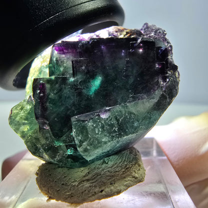 Phantom Fluorit Würfel Stufe, lila grün Okorusu, Namibia 31*26*18mm