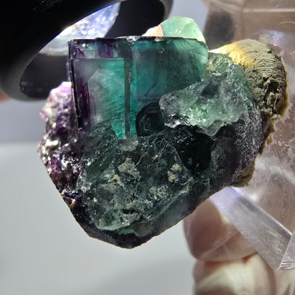Phantom Fluorit Würfel Stufe, lila grün Okorusu, Namibia 31*26*18mm