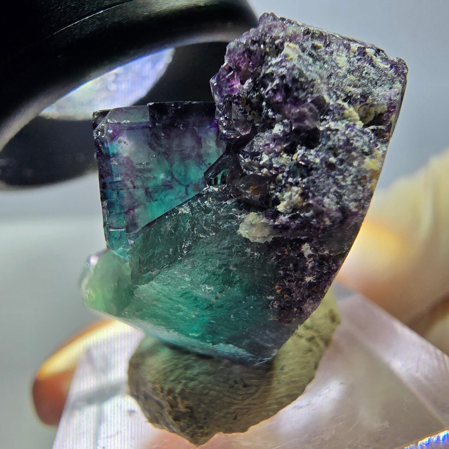 Phantom Fluorit Würfel Stufe, lila grün Okorusu, Namibia 31*26*18mm