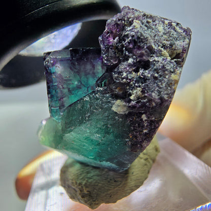 Phantom Fluorit Würfel Stufe, lila grün Okorusu, Namibia 31*26*18mm
