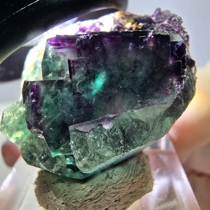 Phantom Fluorit Würfel Stufe, lila grün Okorusu, Namibia 31*26*18mm
