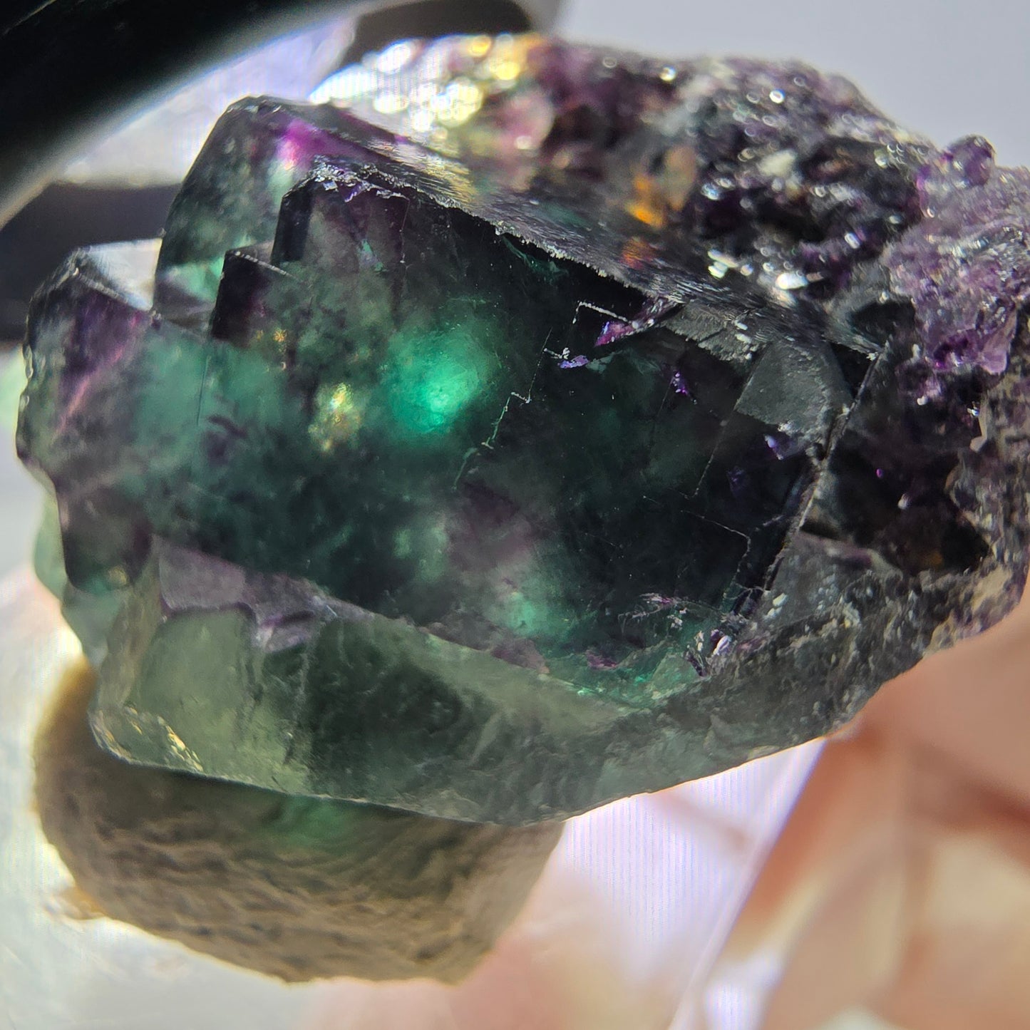 Phantom Fluorit Würfel Stufe, lila grün Okorusu, Namibia 31*26*18mm