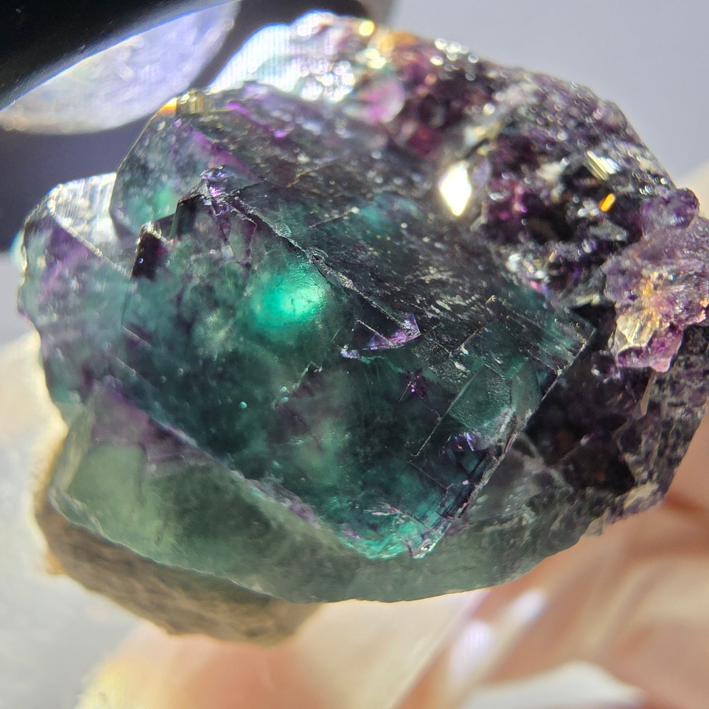 Phantom Fluorit Würfel Stufe, lila grün Okorusu, Namibia 31*26*18mm
