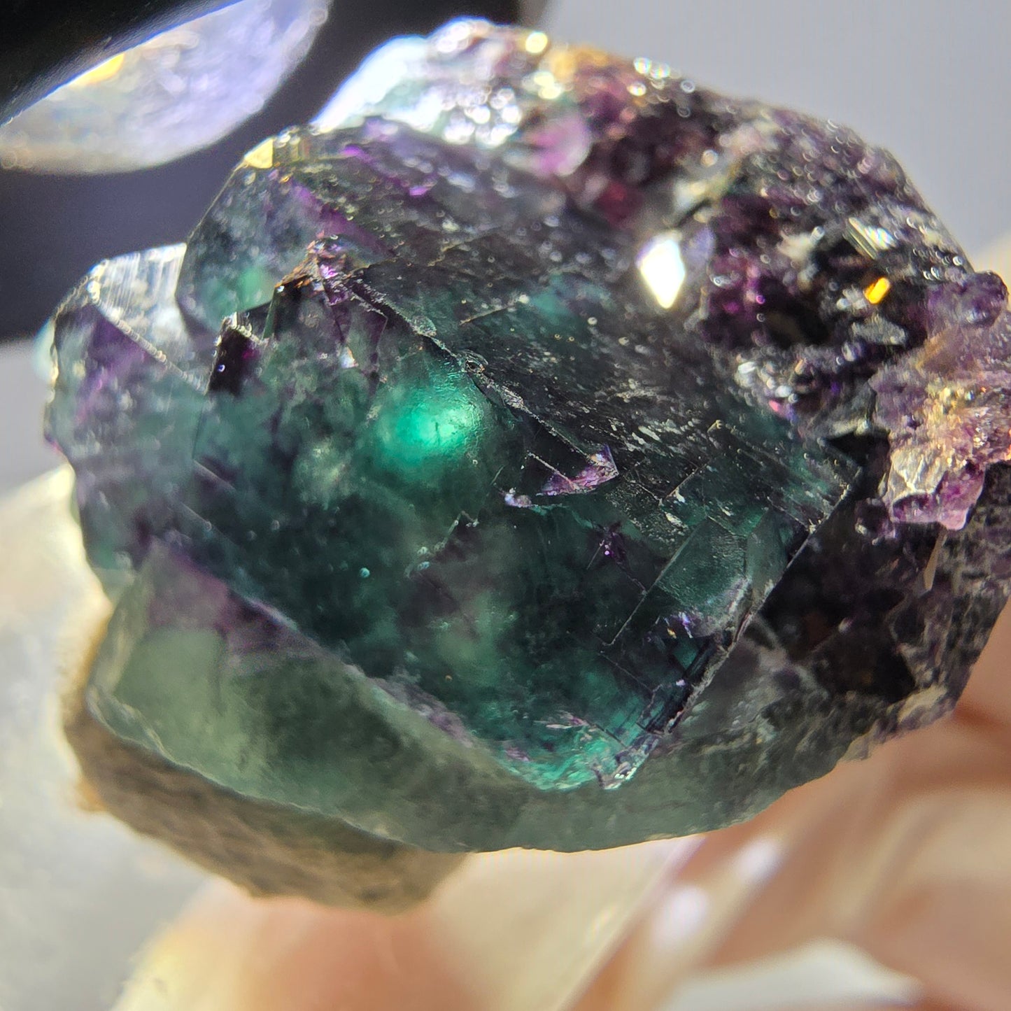 Phantom Fluorit Würfel Stufe, lila grün Okorusu, Namibia 31*26*18mm